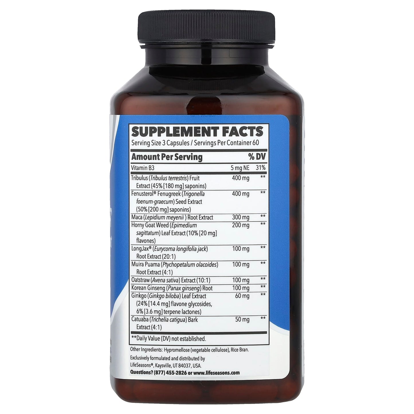 LifeSeasons, Therapeutics, Masculini-T®, Testosterone Support, 180 Veg Capsules - Image 2