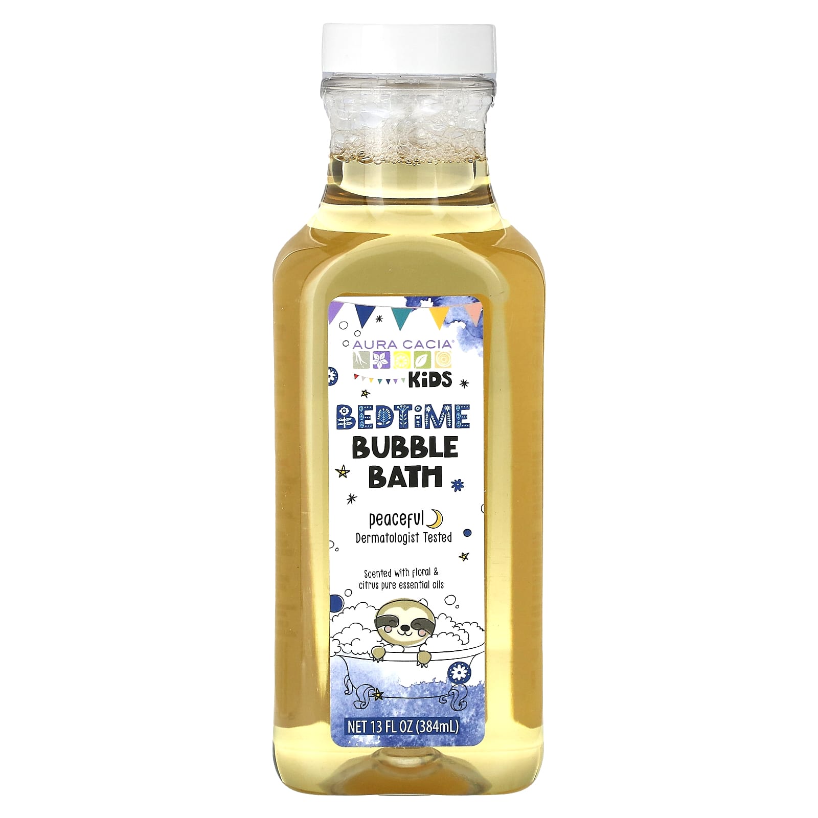 Aura Cacia Peaceful Kids Bedtime Bubble Bath, 13 fl oz (384 ml) - Image 1