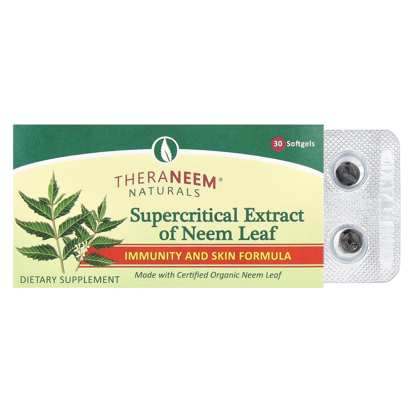 Organix South, TheraNeem® Naturals, Supercritical Extract of Neem Leaf, 8 mg, 30 Softgels - Image 1
