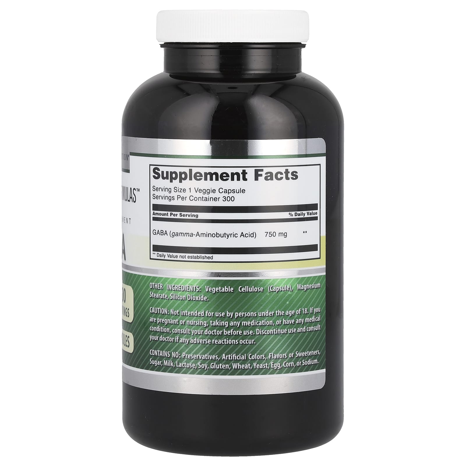 GABA Supplement 750mg, 300 Veggie Capsules for Relaxation & Focus - Image 2