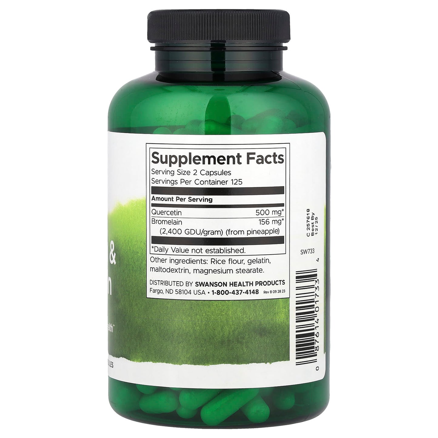 Swanson, Quercetin & Bromelain, 250 Capsules - Image 2