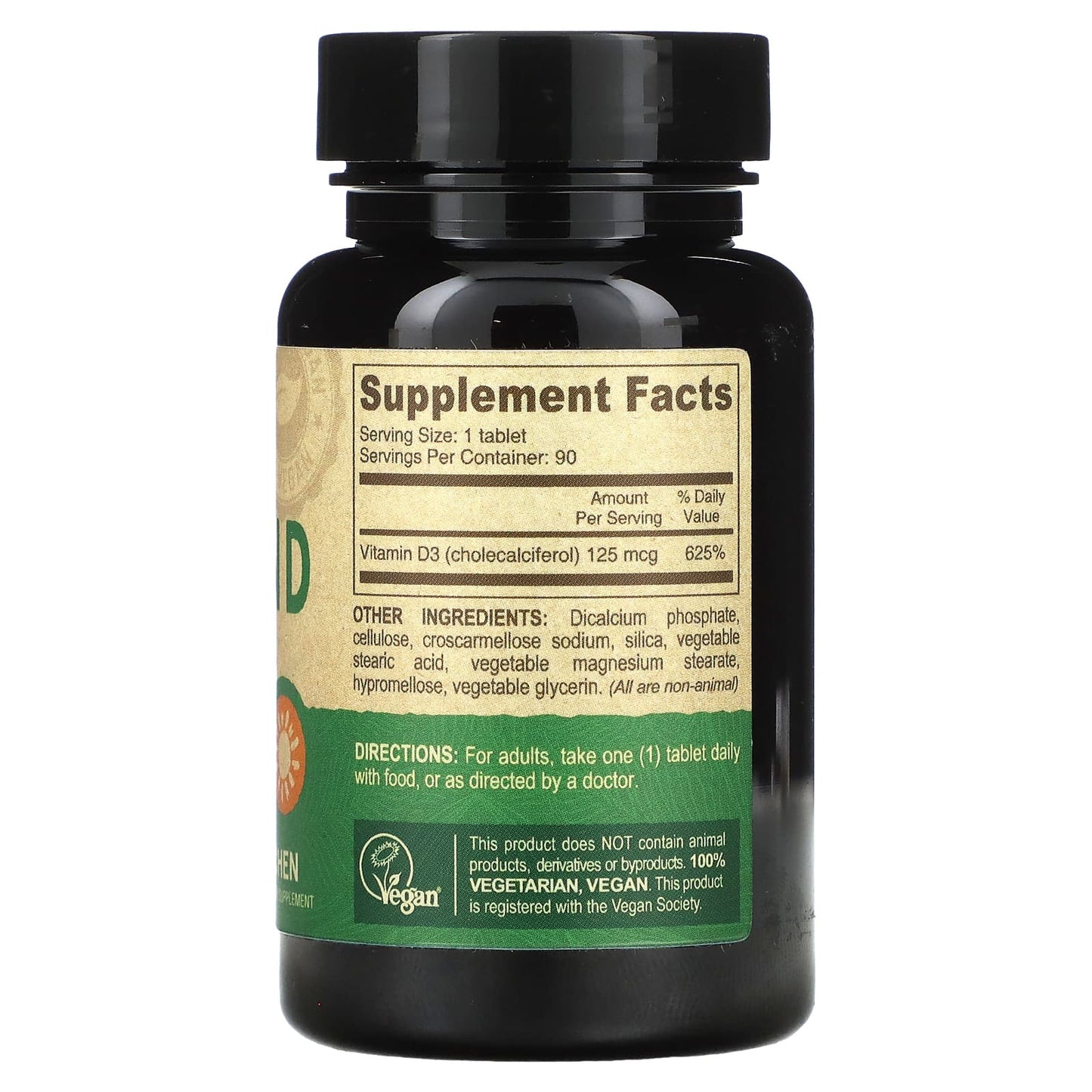 Deva Vegan Vitamin D3 Supplement 125 mcg (5,000 IU) 90 Tablets - Image 2