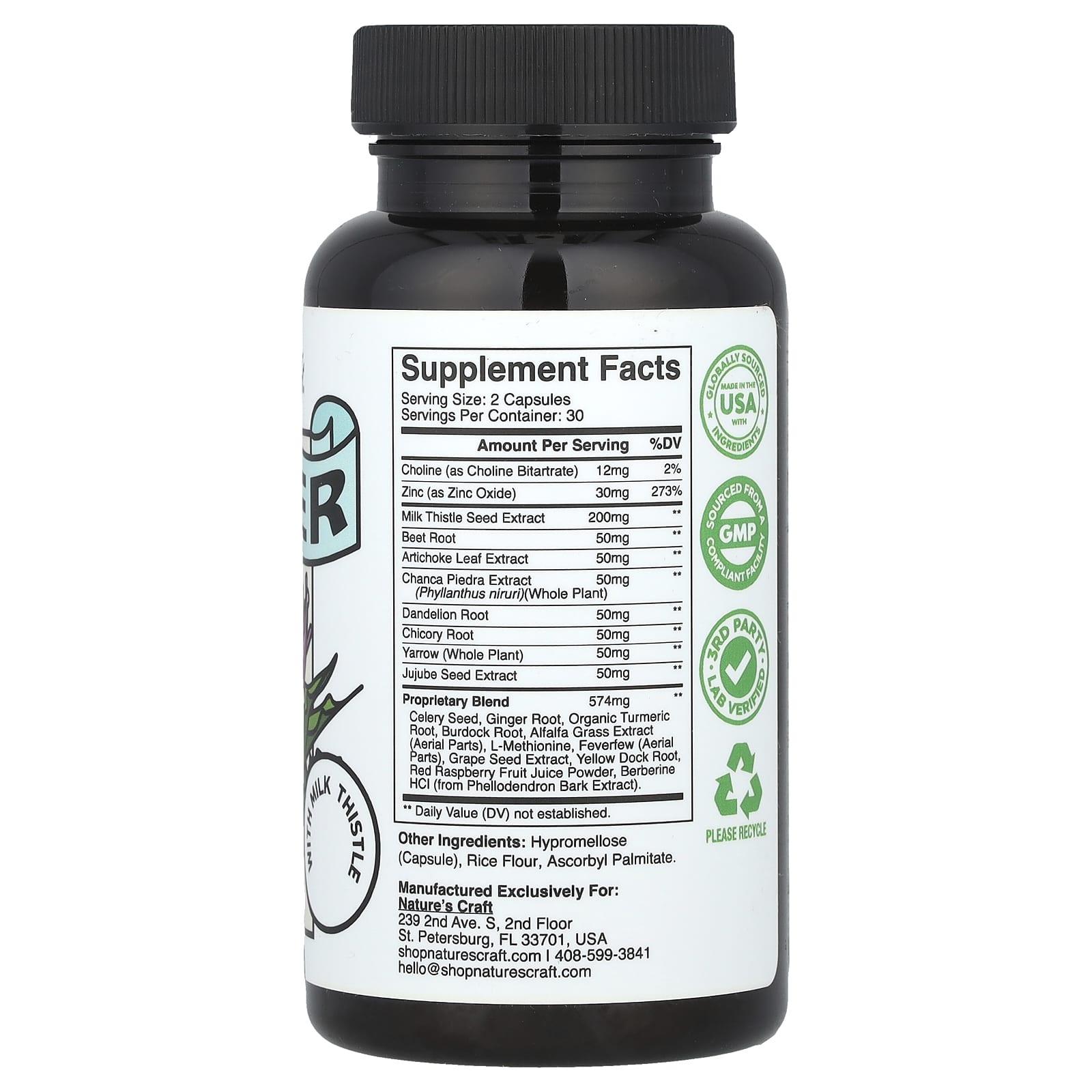 Nature's Craft, Liver Support, 60 Capsules - Image 2
