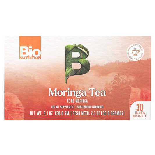 Moringa Tea by Bio Nutrition - Caffeine Free, 30 Tea Bags - Image 1