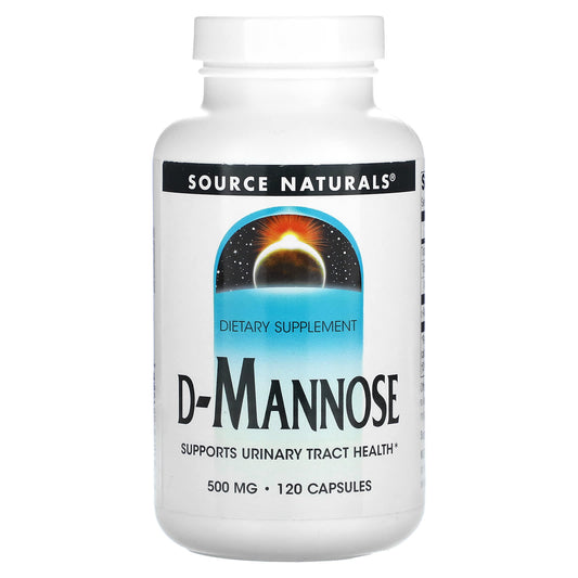 Source Naturals, D-Mannose, 500 mg, 120 Capsules - Image 1
