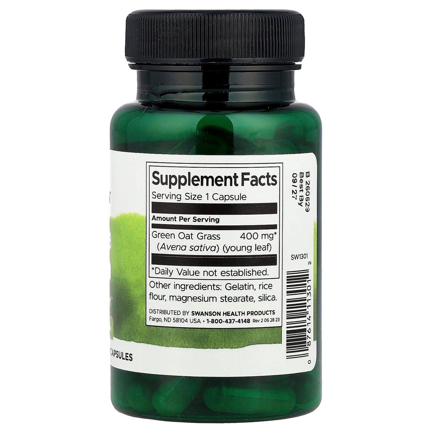 Swanson, Avena Sativa, 400 mg, 60 Capsules - Image 2