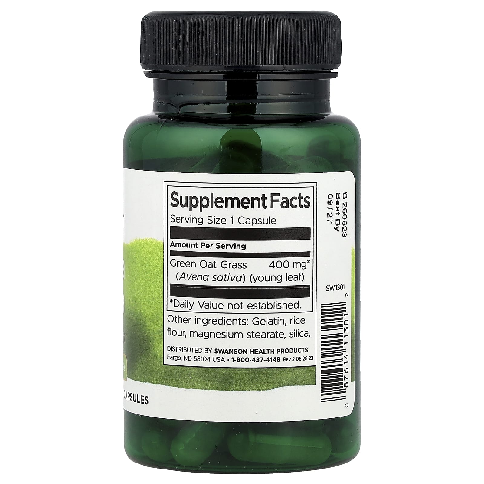 Swanson, Avena Sativa, 400 mg, 60 Capsules - Image 2