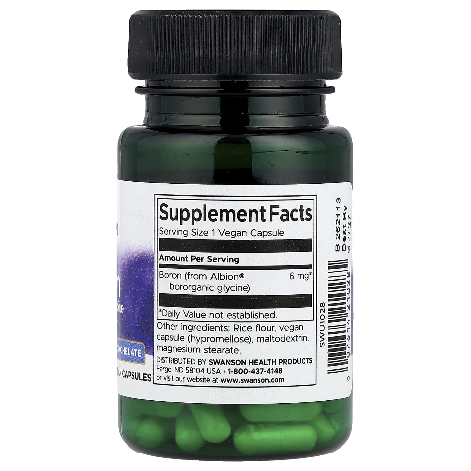 Swanson, Albion® Boron, 6 mg, 60 Vegan Capsules - Image 2