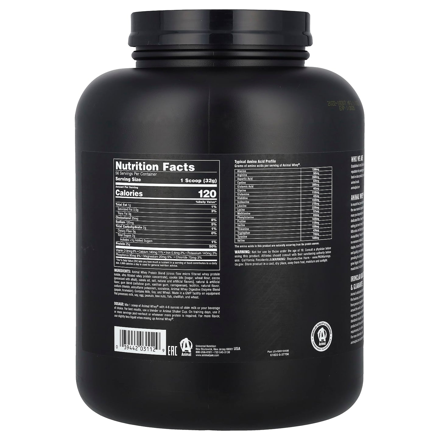 Animal Whey Protein Powder - Cookies & Cream, 4 lb (1.81 kg) - Image 2