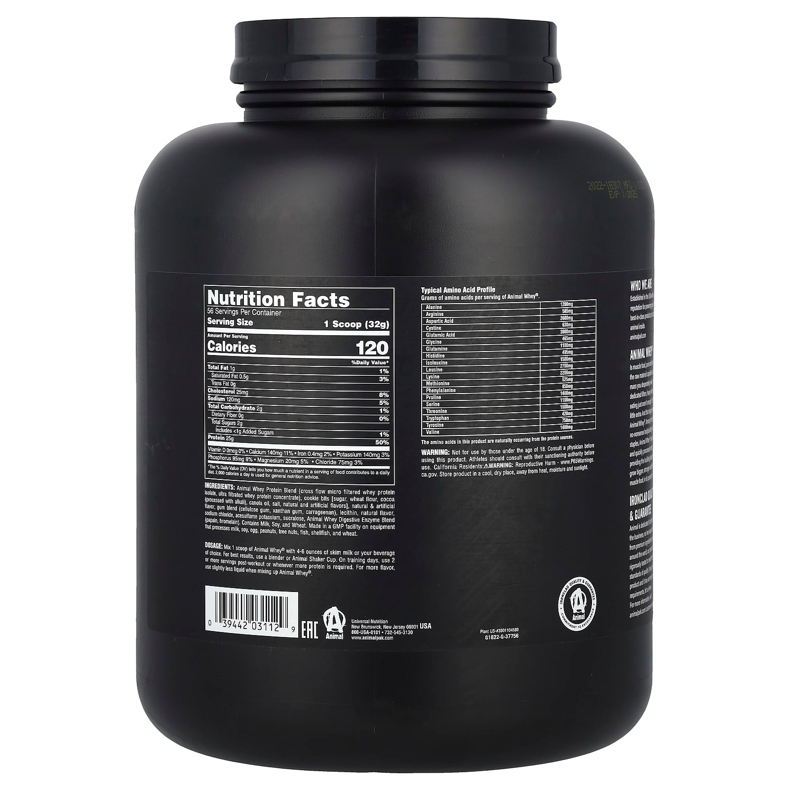 Animal Whey Protein Powder - Cookies & Cream, 4 lb (1.81 kg) - Image 2