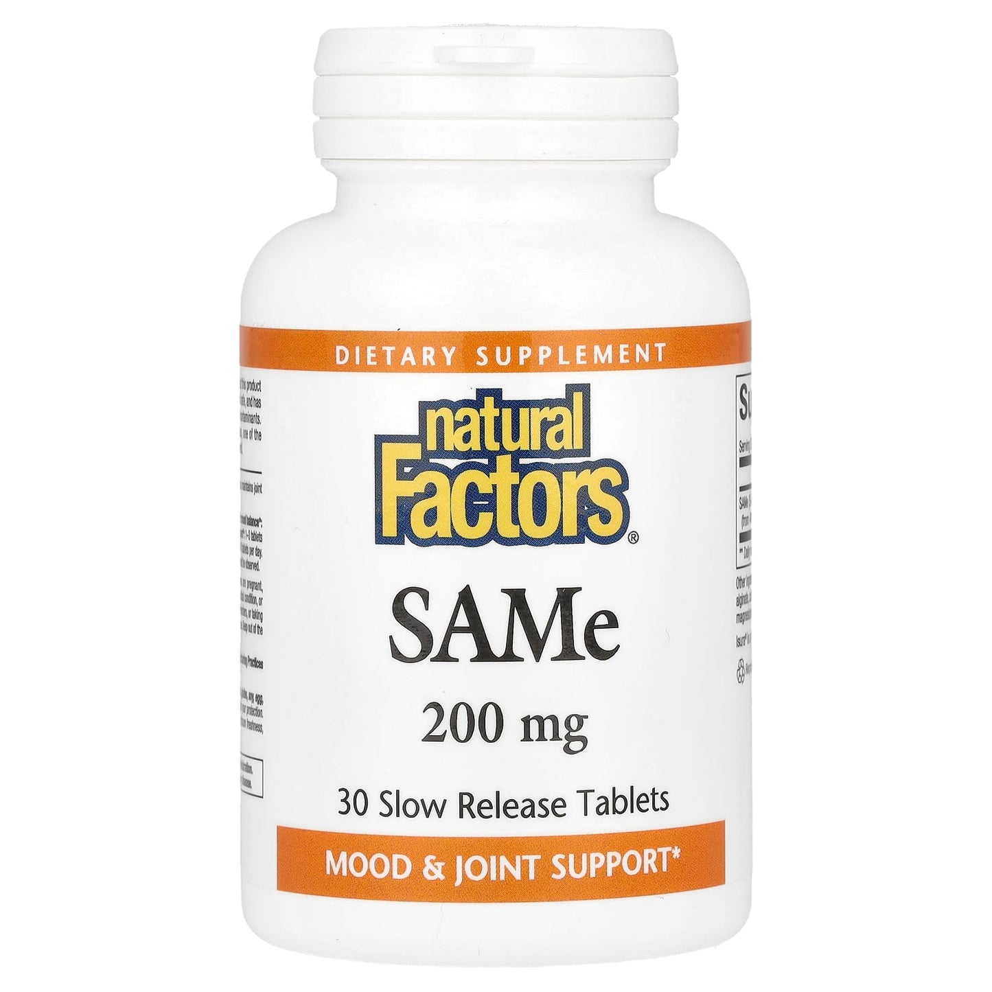 Natural Factors, SAMe , 200 mg, 30 Slow Release Tablets - Image 1