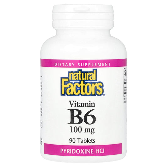 Natural Factors, Vitamin B6, 100 mg, 90 Tablets - Image 1