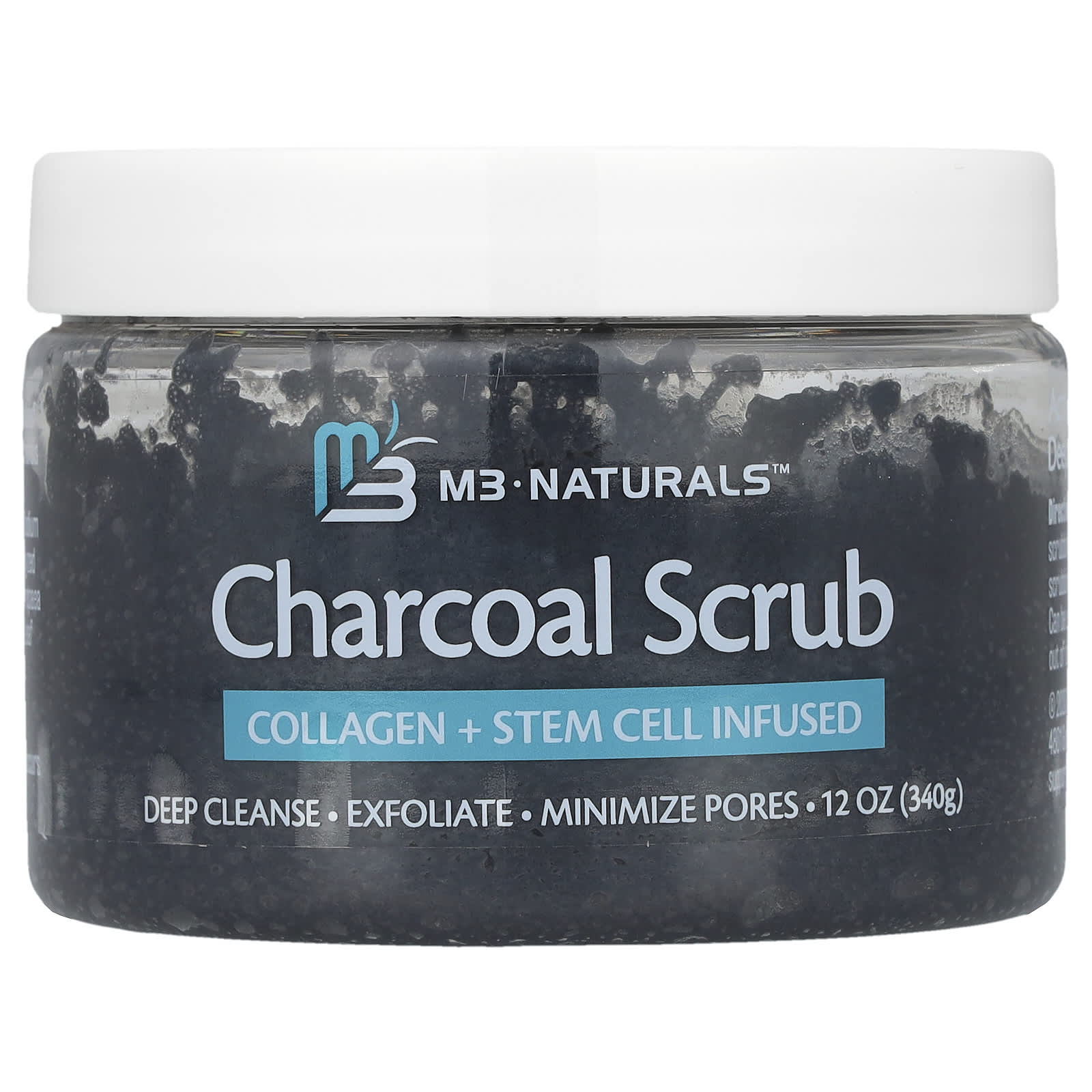 M3 Naturals, Charcoal Scrub, 12 oz (340 g) - Image 1