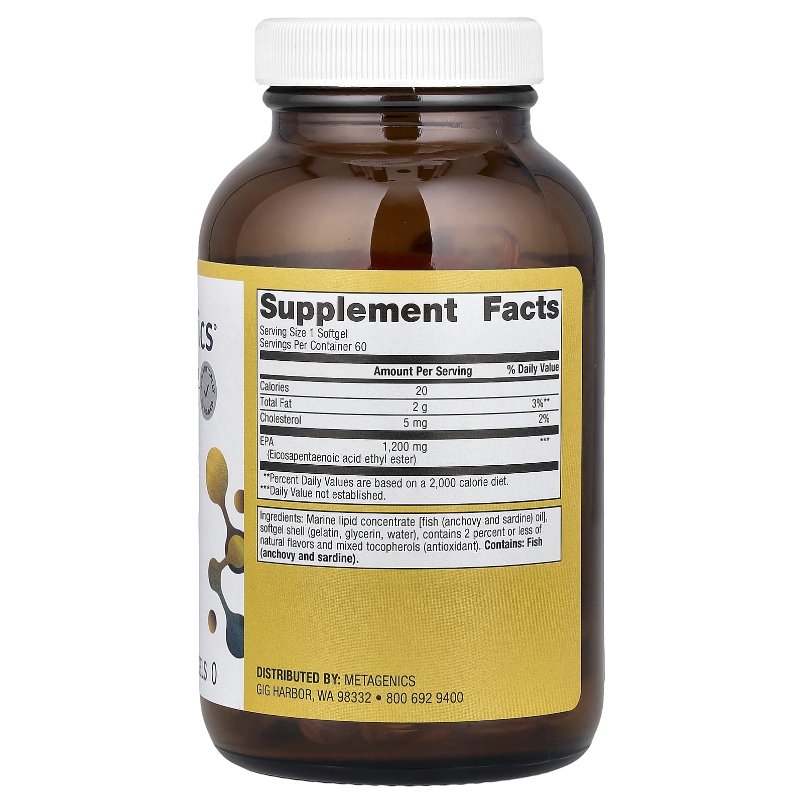 Metagenics, OmegaGenics®, Fish Oil EPA, 1,200 mg, 60 Softgels - Image 2