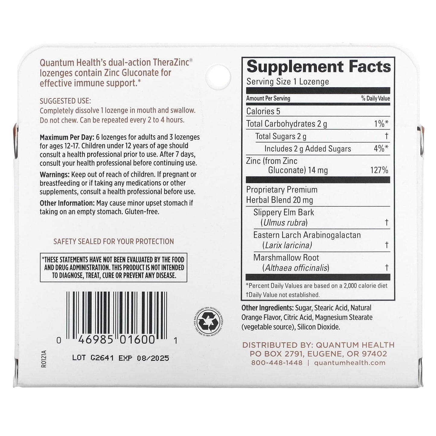 Quantum Health, TheraZinc, Zinc Lozenges, Orange, 24 Lozenges - Image 2