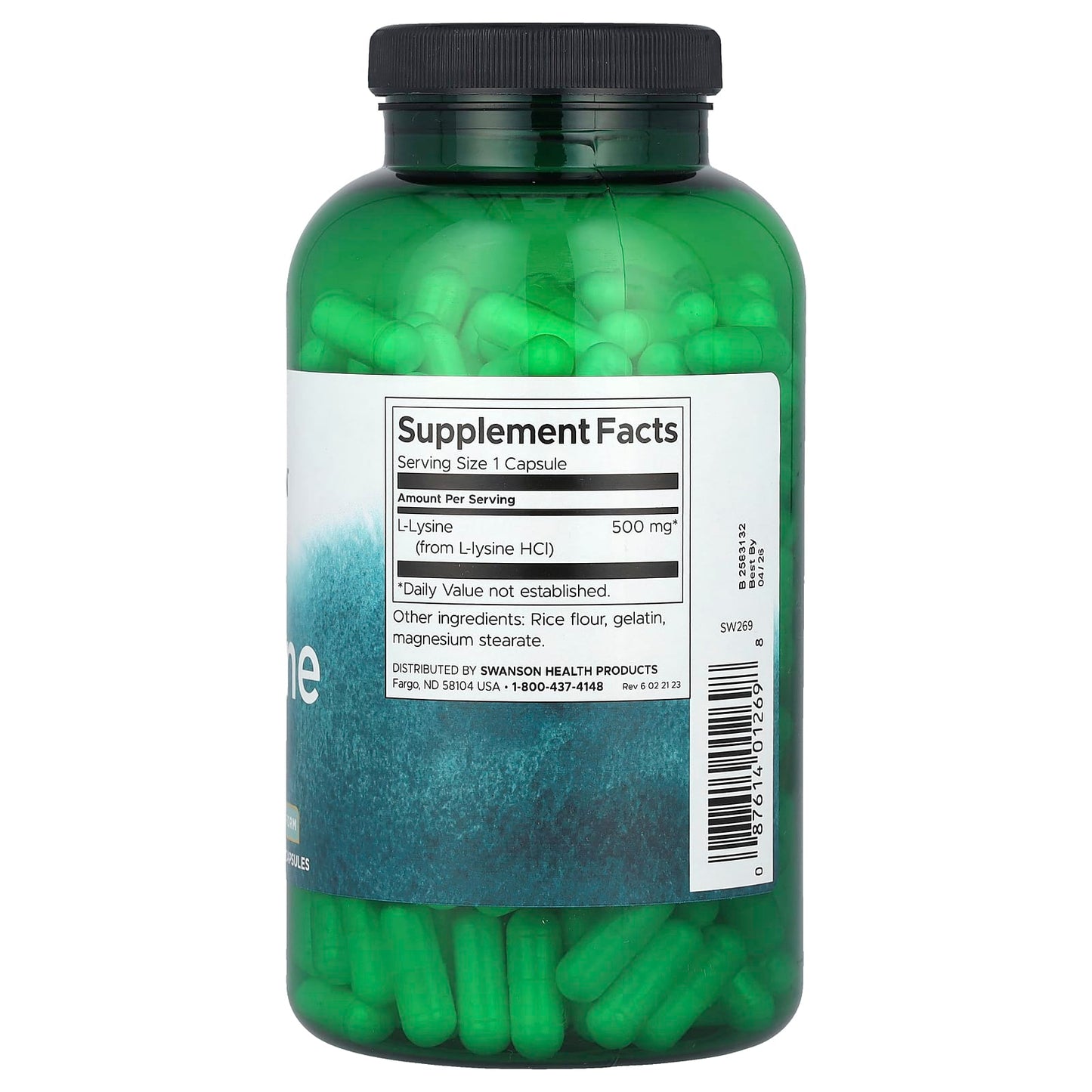Swanson, L-Lysine, 500 mg, 300 Capsules - Image 2