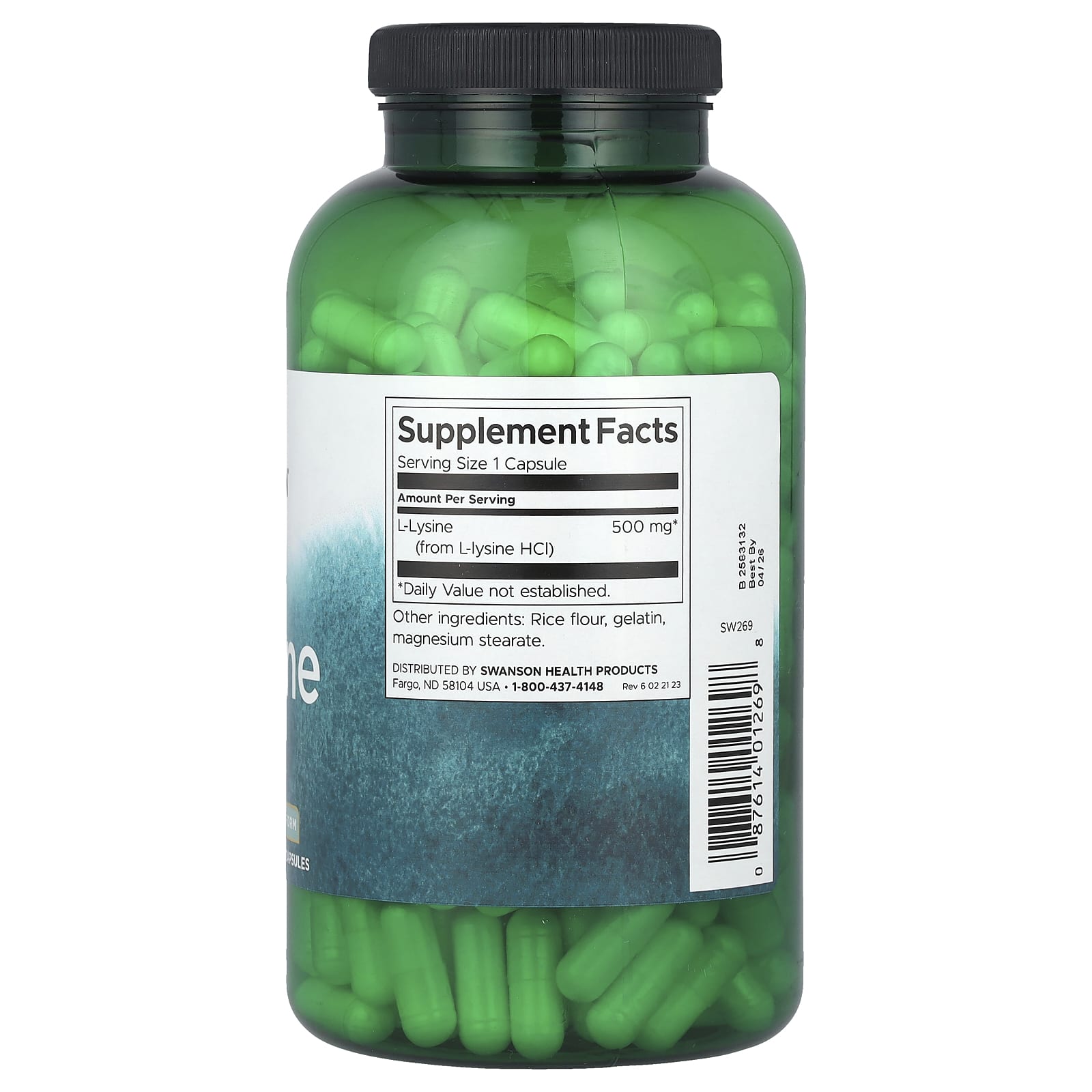 Swanson, L-Lysine, 500 mg, 300 Capsules - Image 2