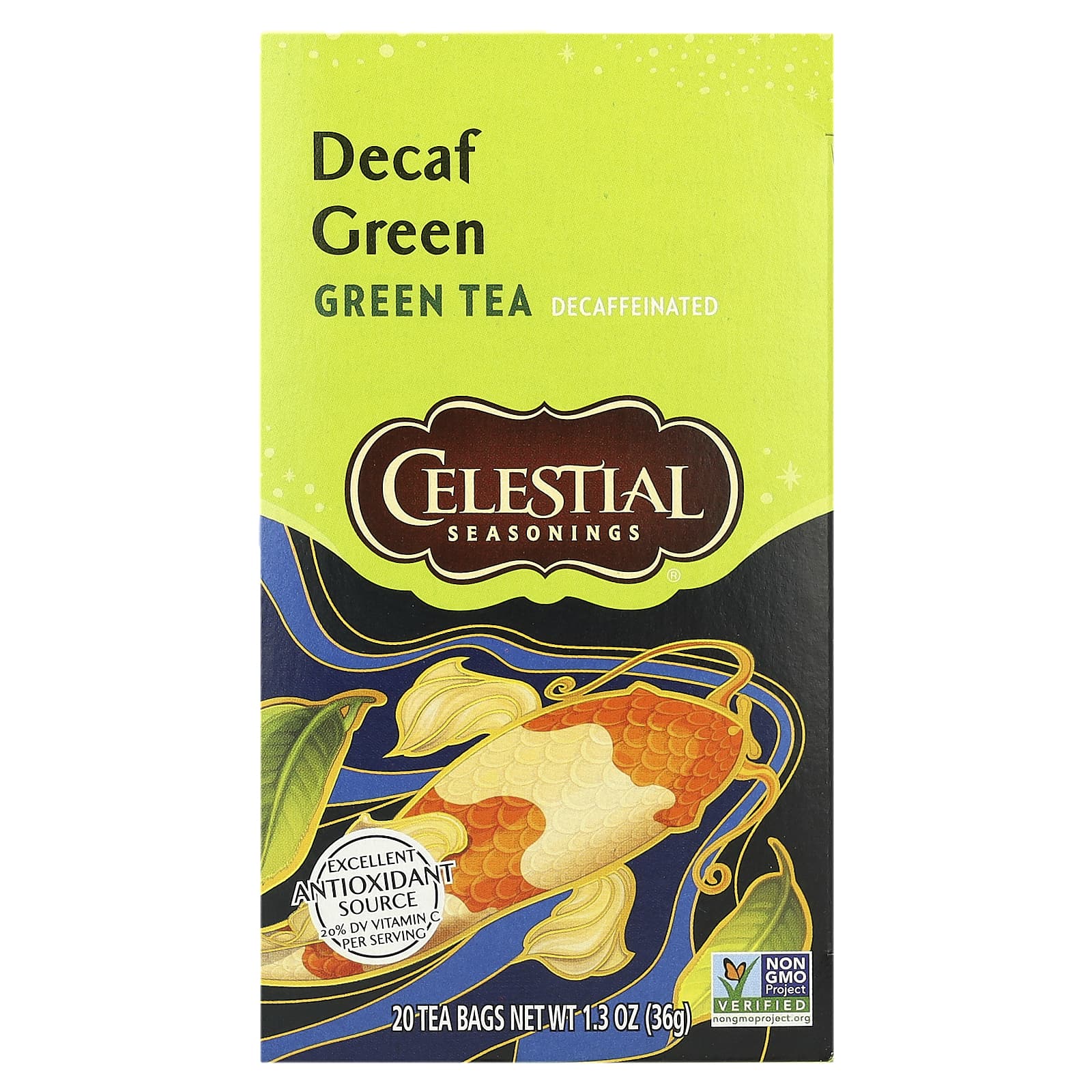 Decaffeinated Green Tea by Celestial Seasonings, 20 Tea Bags - Image 1