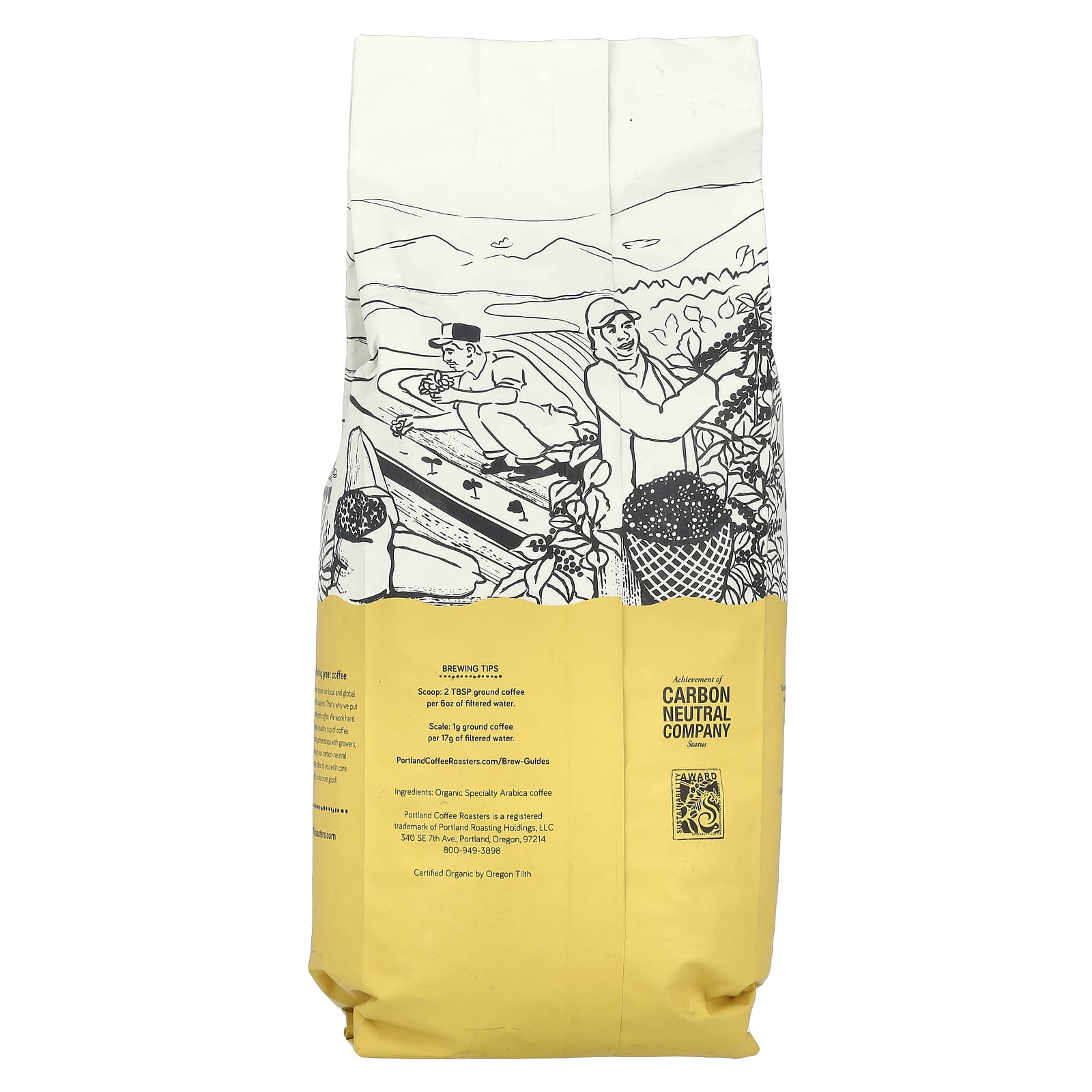 Portland Coffee Roasters, Organic Coffee, Whole Bean,  Dark Roast, French, 2 lbs (907 g) - Image 2