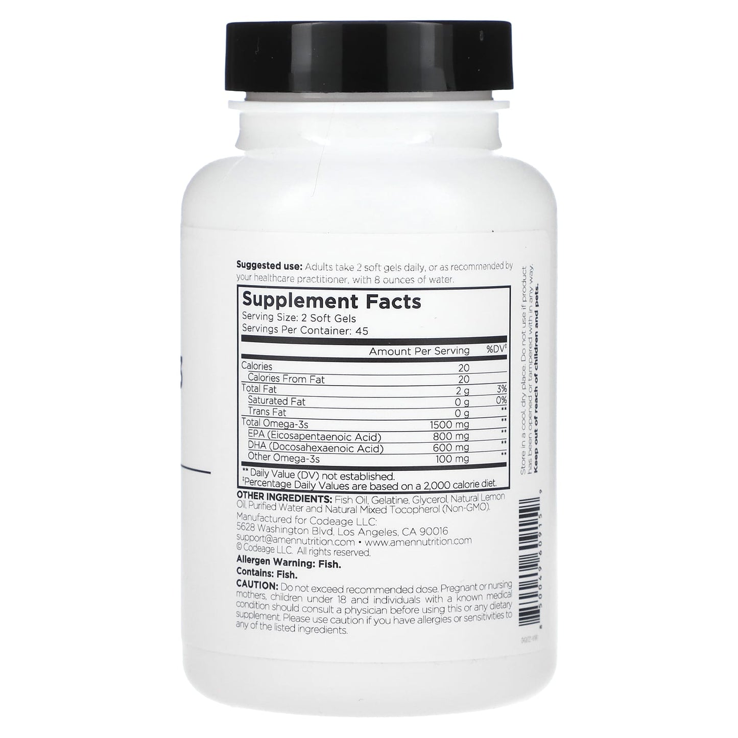 Support Heart, Brain & Cognition with CodeAge Omega-3 Softgels - Image 2