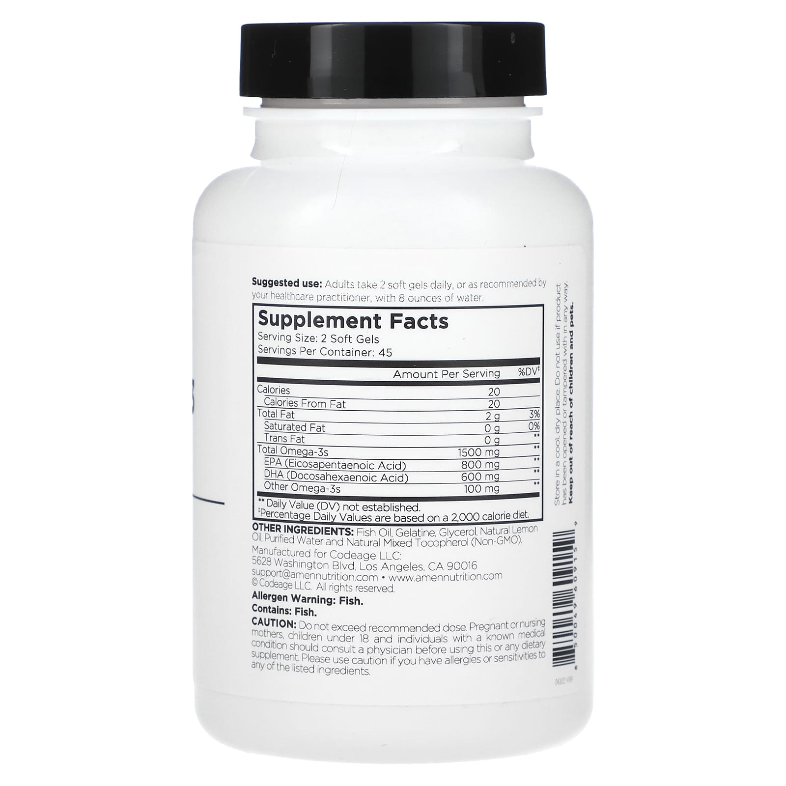 Support Heart, Brain & Cognition with CodeAge Omega-3 Softgels - Image 2