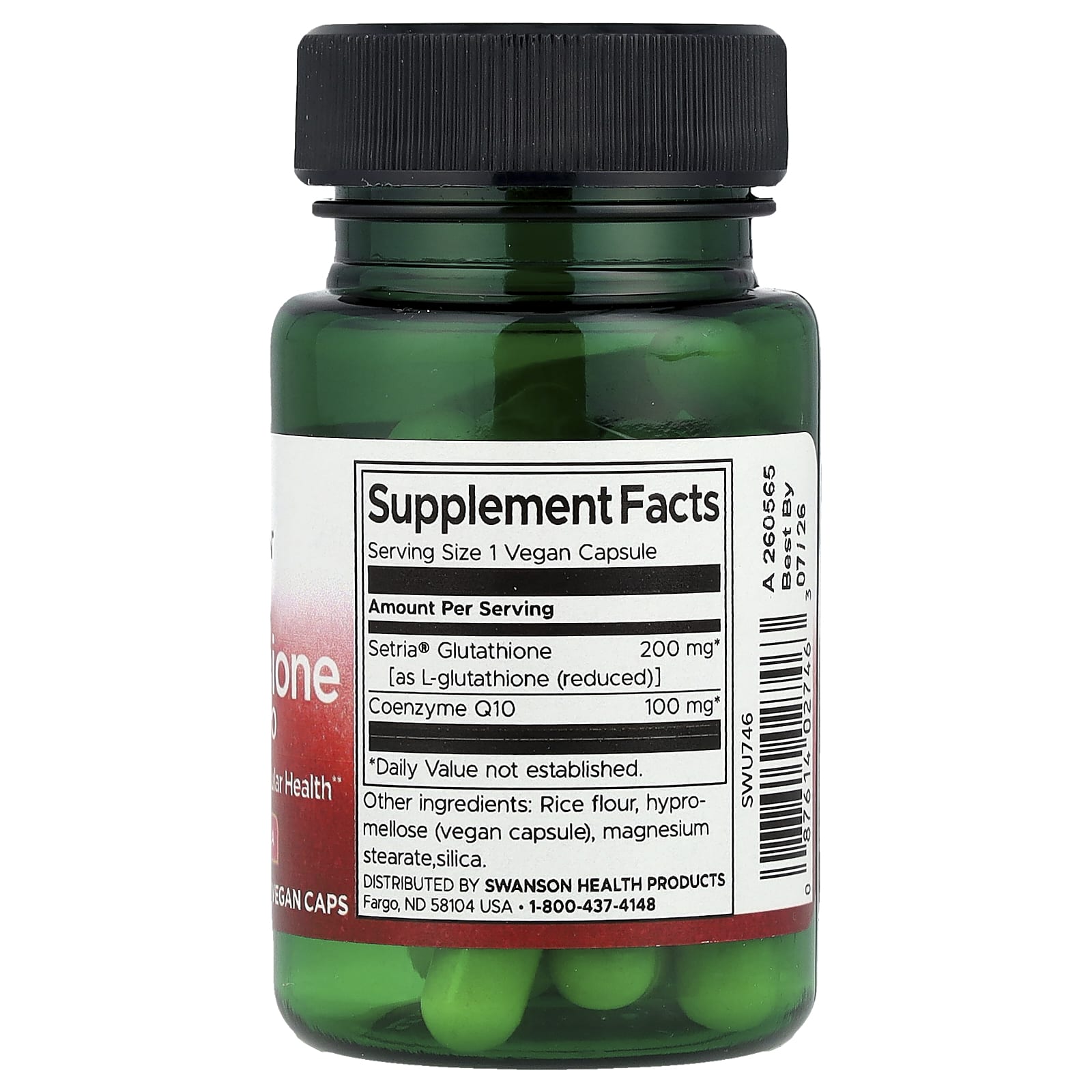 Swanson, L-Glutathione with CoQ10, 30 Vegan Caps