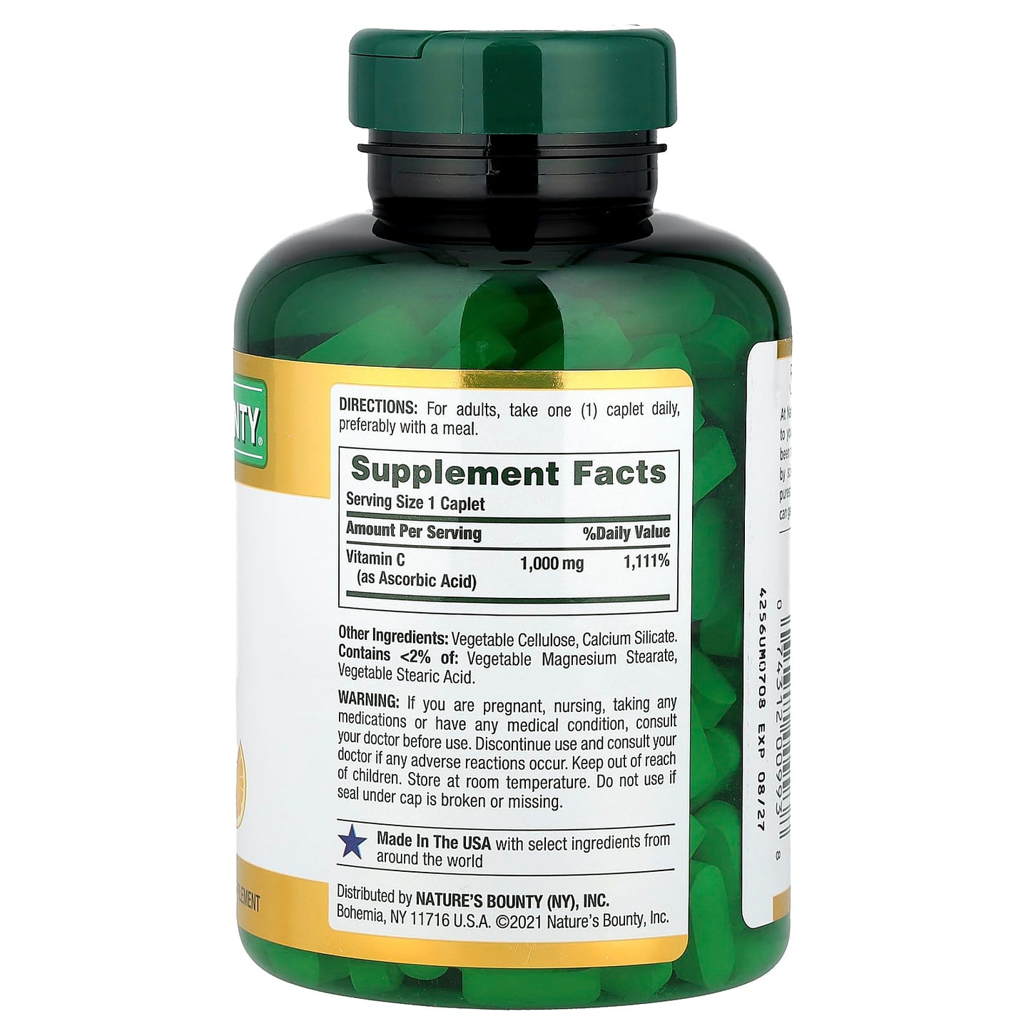 Nature's Bounty, Vitamin C, 1,000 mg, 300 Caplets - Image 2