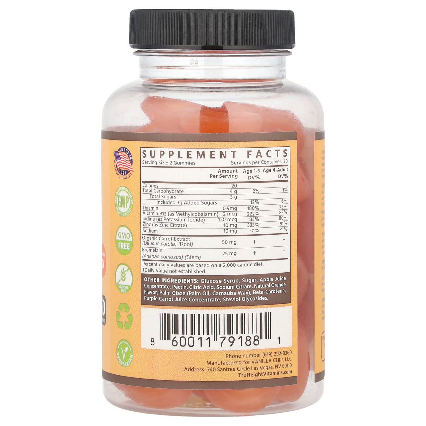 TruHeight, Kids, Appetite Booster Gummies, For Kids 2+, 60 Gummies