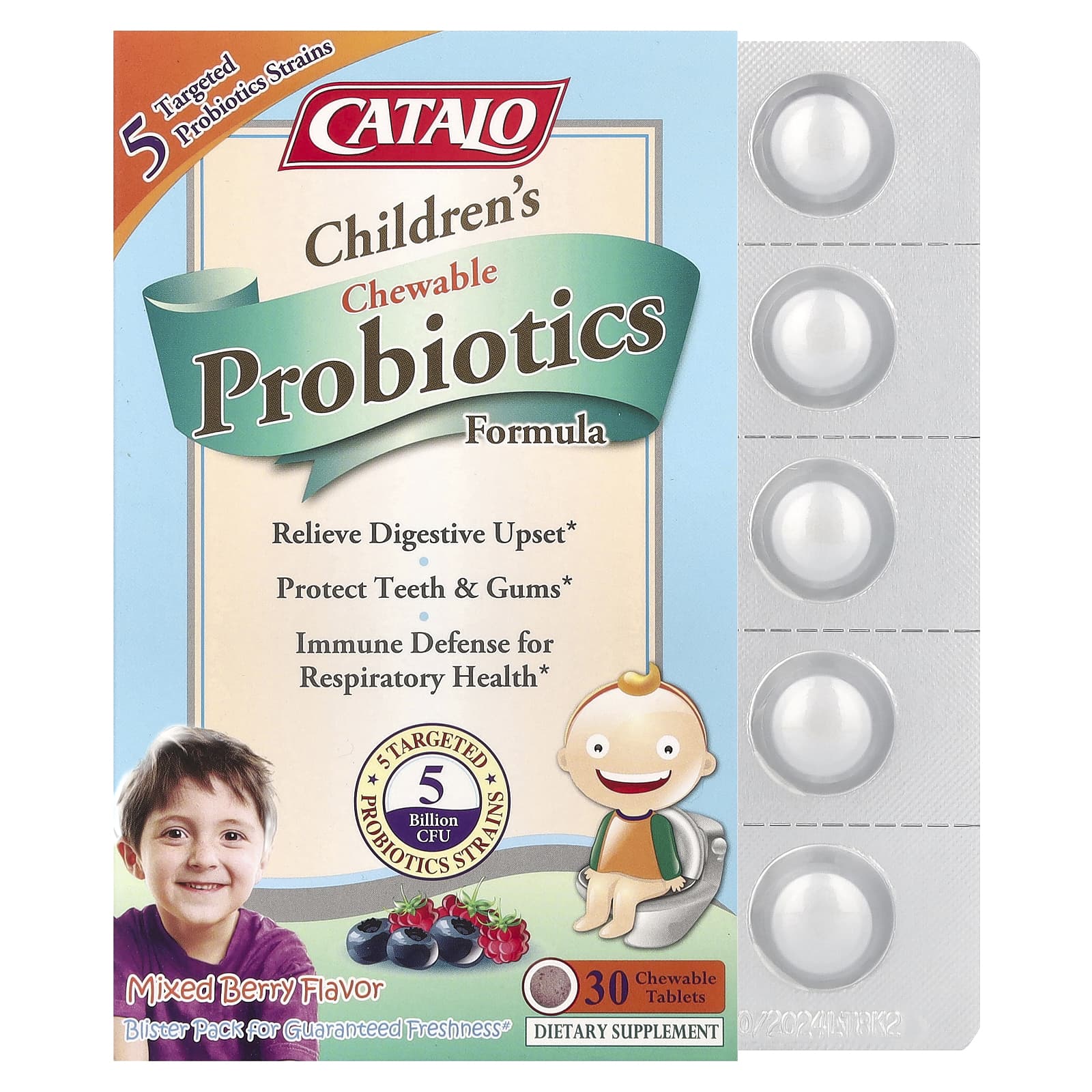 CATALO Kids Probiotics Chewable Formula - 5 Billion CFU (30 Count) - Image 1
