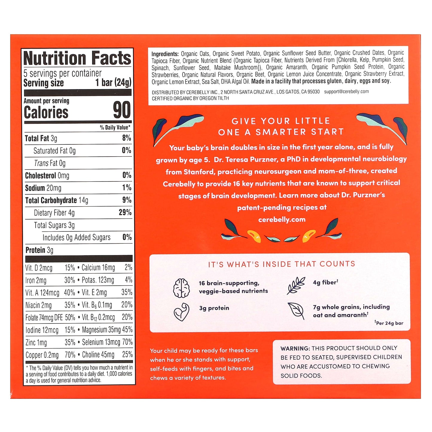 Cerebelly Organic Toddler Bars - Brain-Supporting Snacks for Kids - Image 2