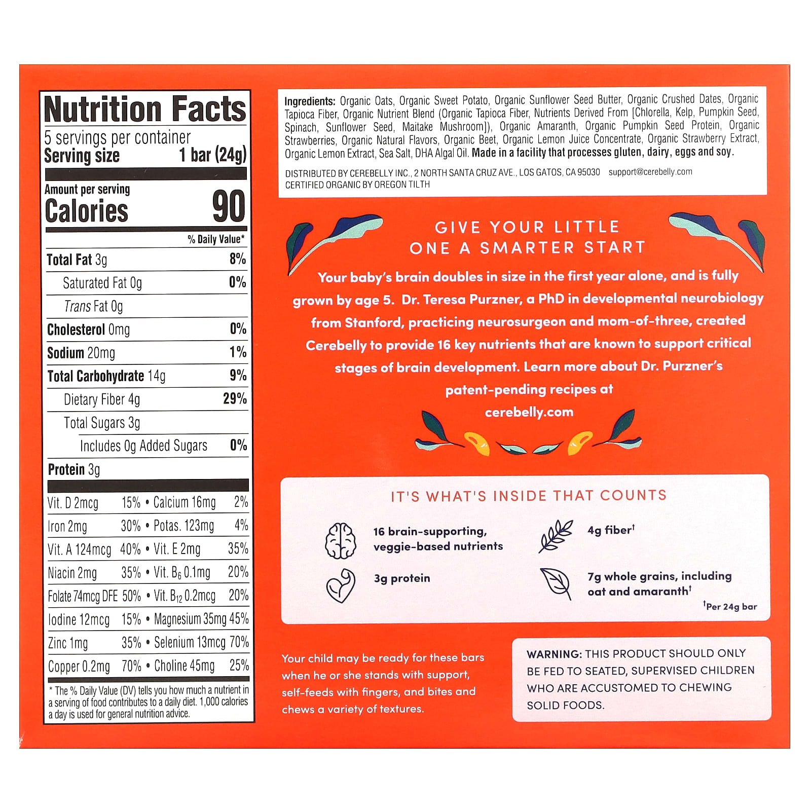 Cerebelly Organic Toddler Bars - Brain-Supporting Snacks for Kids - Image 2