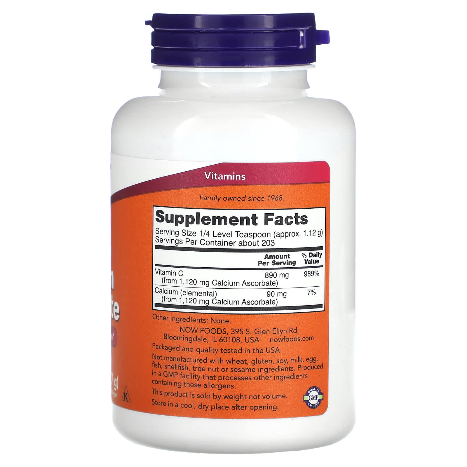 NOW Foods, Pure, Buffered Calcium Ascorbate, Vitamin C Powder, 8 oz (227 g) - Image 2