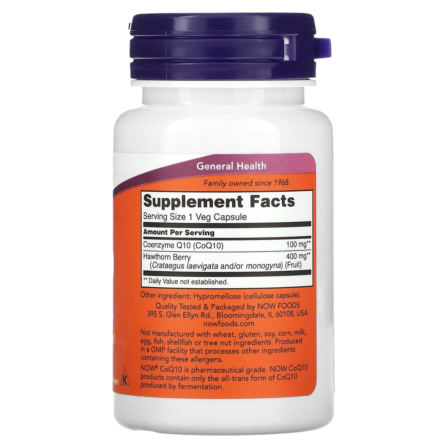 NOW Foods, CoQ10, 100 mg, 30 Veg Capsules - Image 2