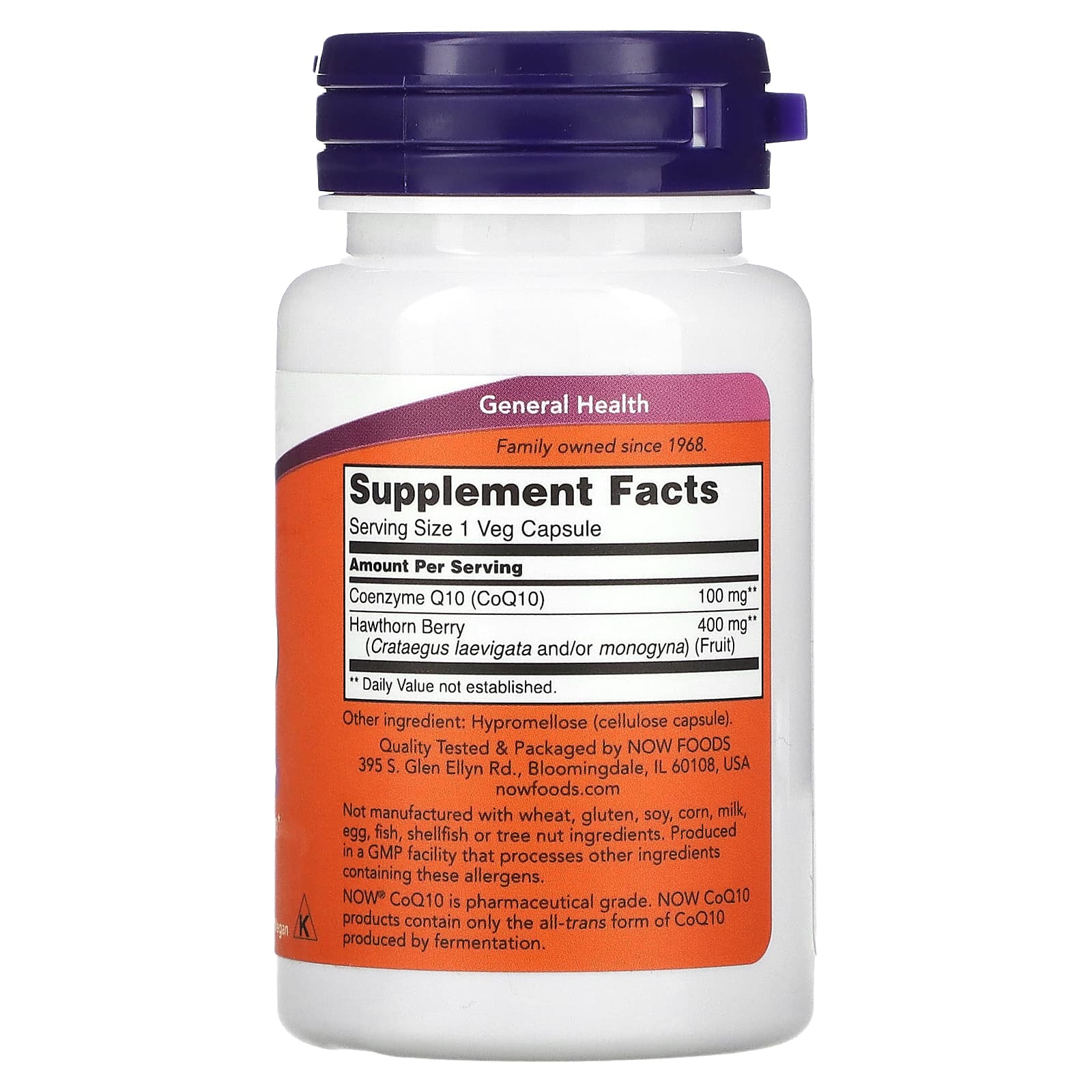 NOW Foods, CoQ10, 100 mg, 30 Veg Capsules - Image 2