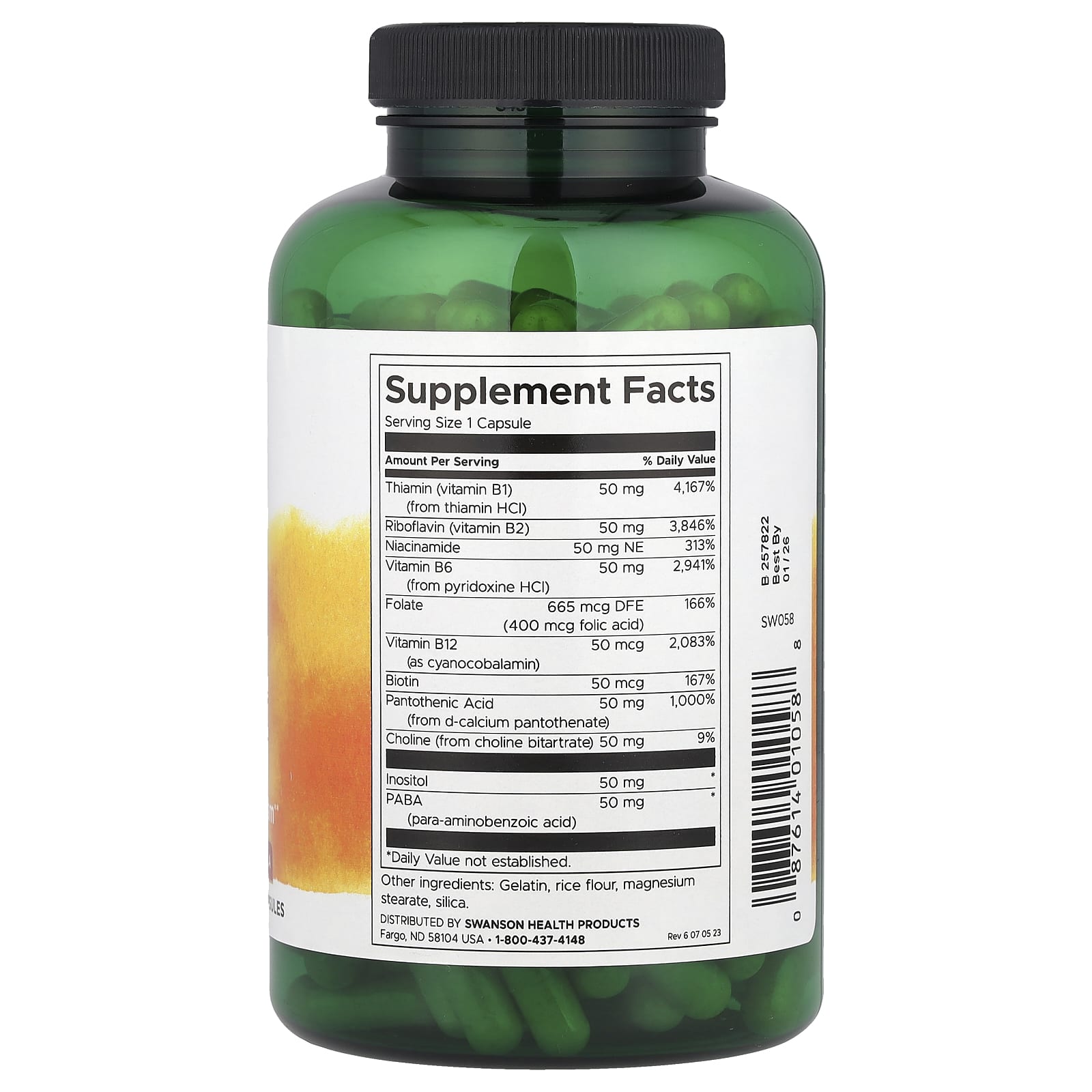 Swanson, Balance B-50 Complex, 250 Capsules - Image 2