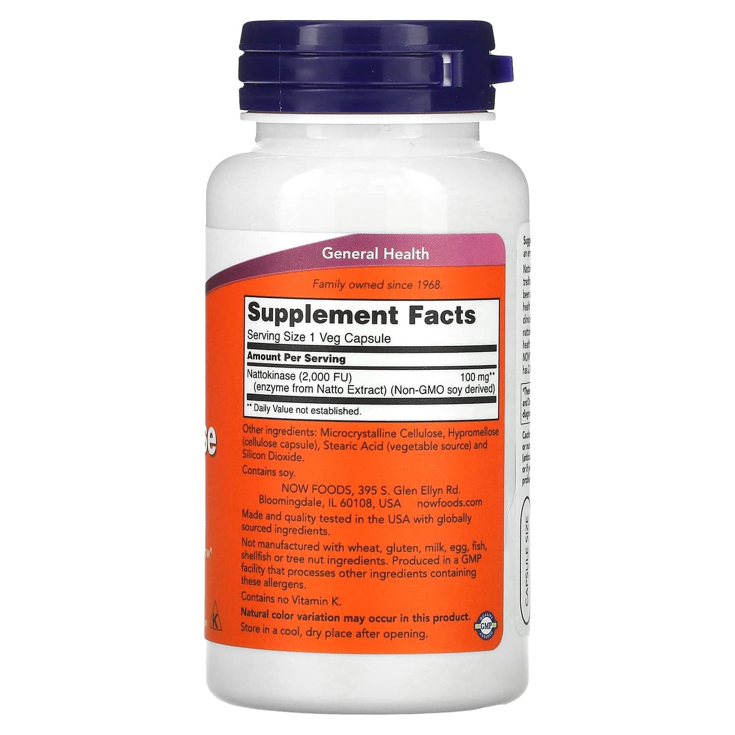 NOW Foods, Nattokinase, 100 mg, 120 Veg Capsules - Image 2