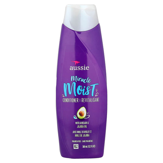 Aussie Miracle Moist Conditioner with Avocado & Jojoba Oil, 12.1 fl oz - Image 1