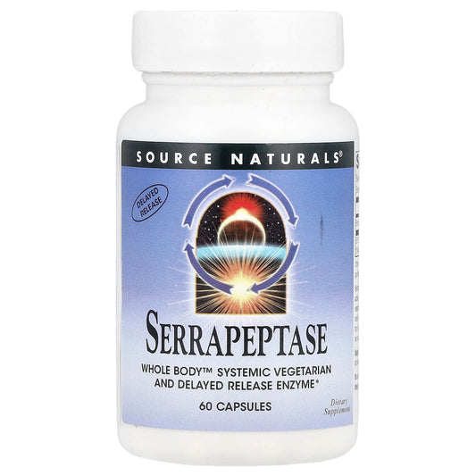 Source Naturals, Serrapeptase, 60 Capsules (60,000 SPU Per Capsule) - Image 1