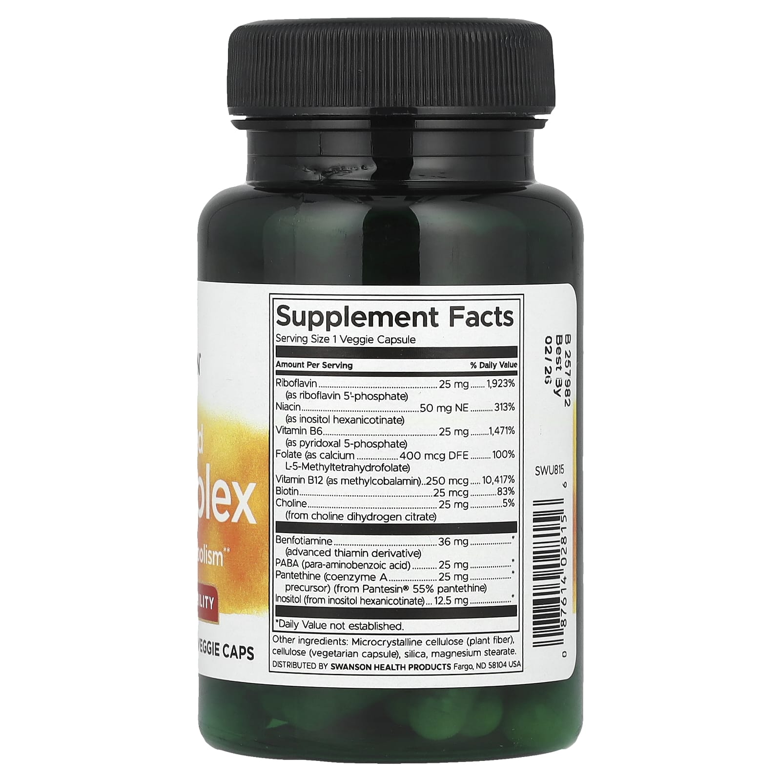 Swanson, Activated B-Complex, 60 Veggie Caps - Image 2