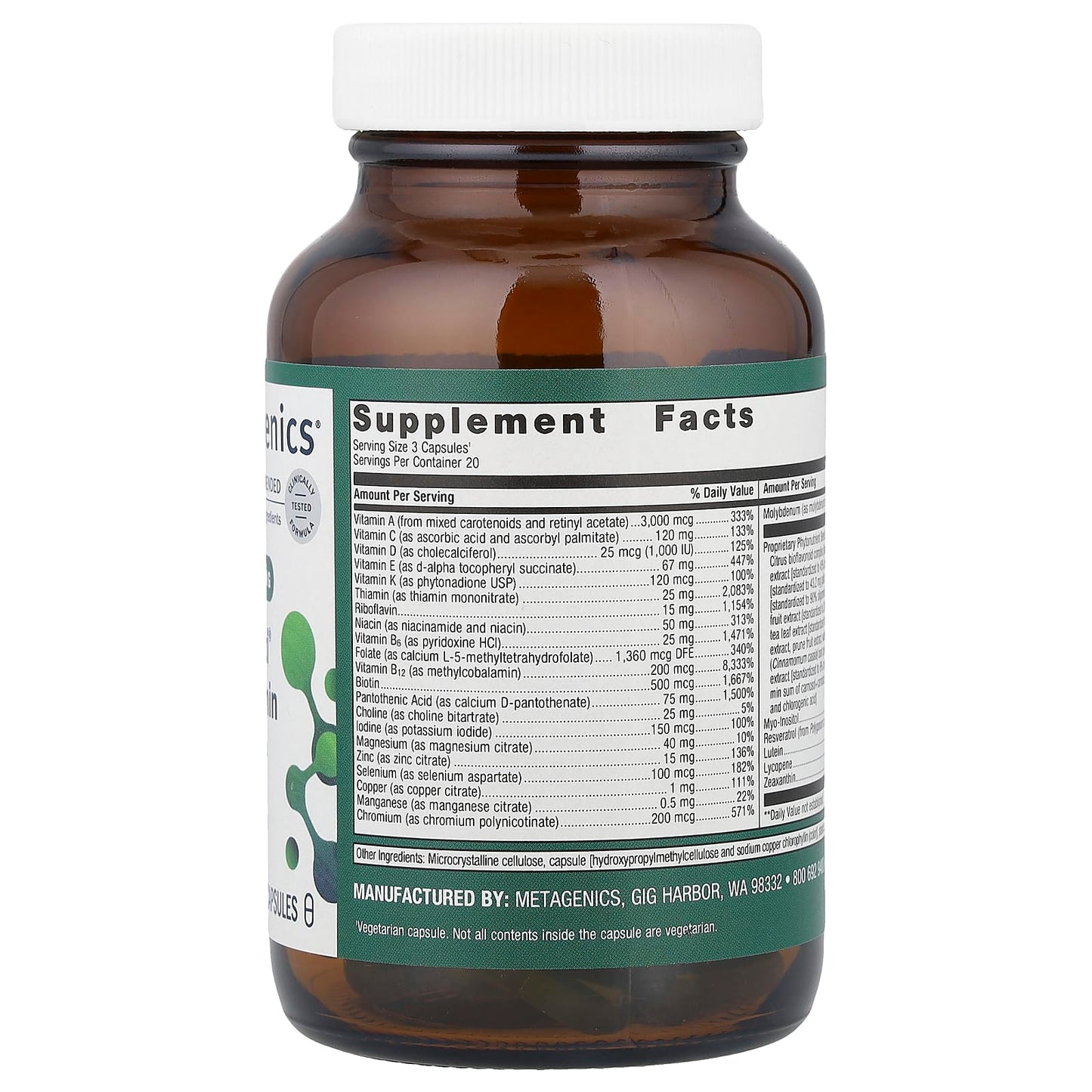 Metagenics, PhytoMulti® Multivitamin, 60 Capsules - Image 2