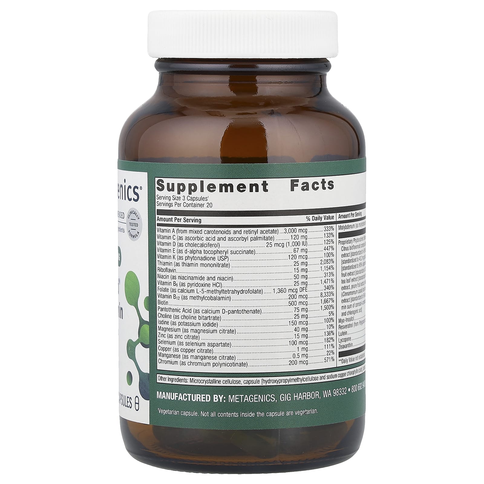 Metagenics, PhytoMulti® Multivitamin, 60 Capsules - Image 2