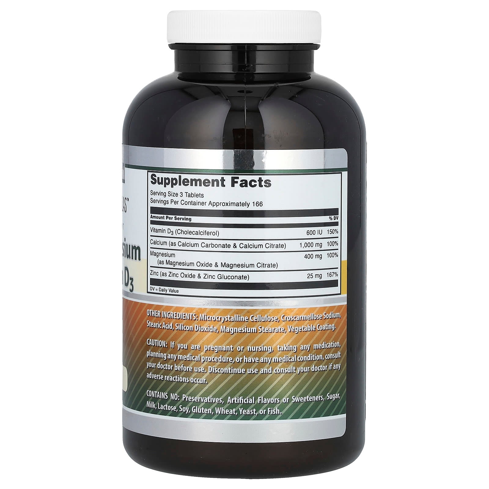 Calcium, Magnesium, Zinc & Vitamin D3 - 500 Tablets - Amazing Nutrition - Image 2