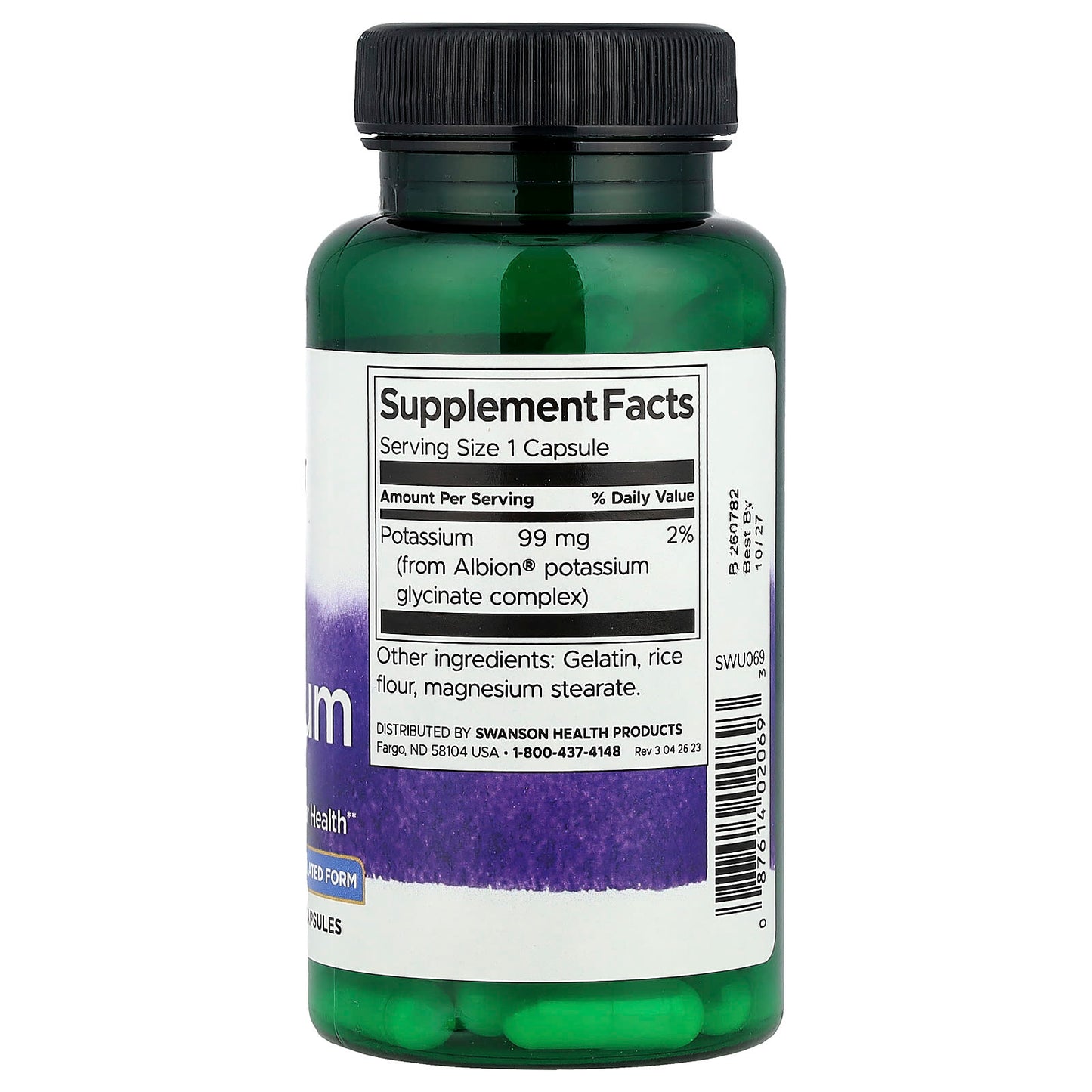 Swanson, Albion® Potassium, 99 mg, 90 Capsules - Image 2
