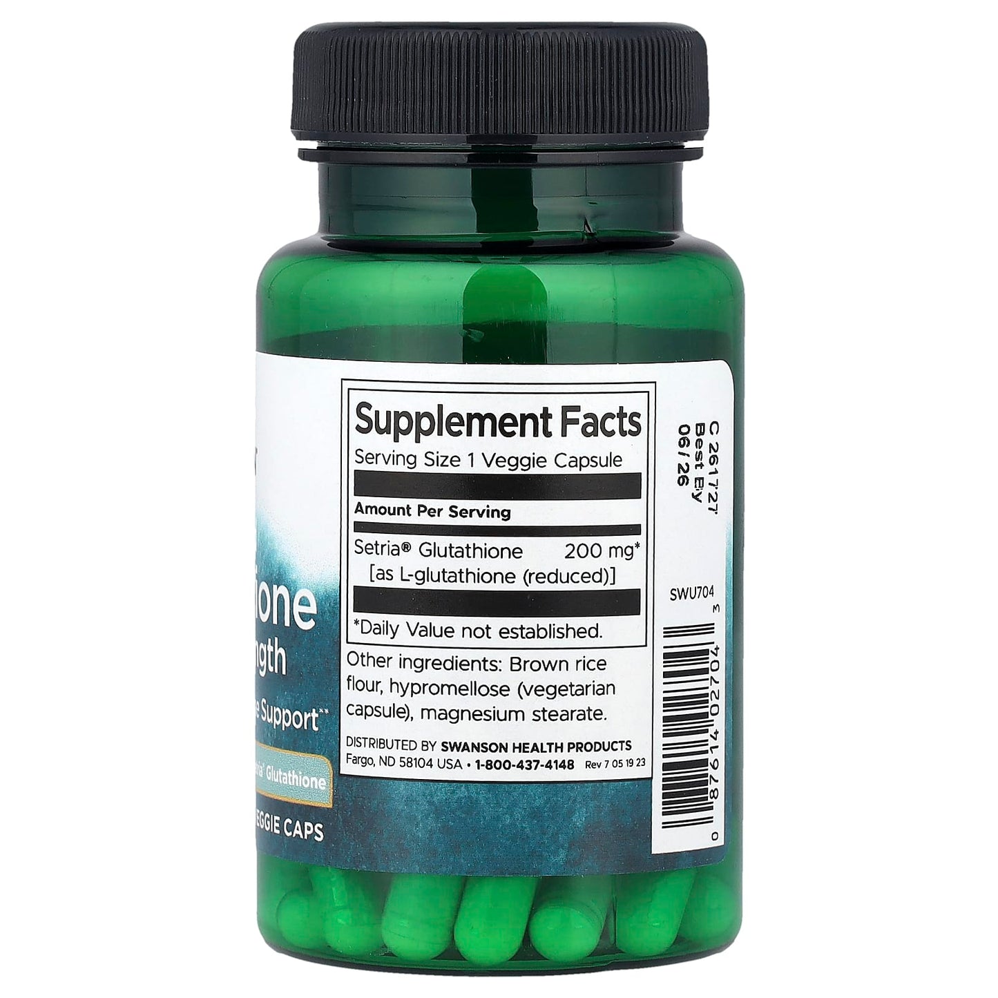 Swanson, Reduced L-Glutathione, Double Strength, 200 mg, 60 Veggie Caps - Image 2