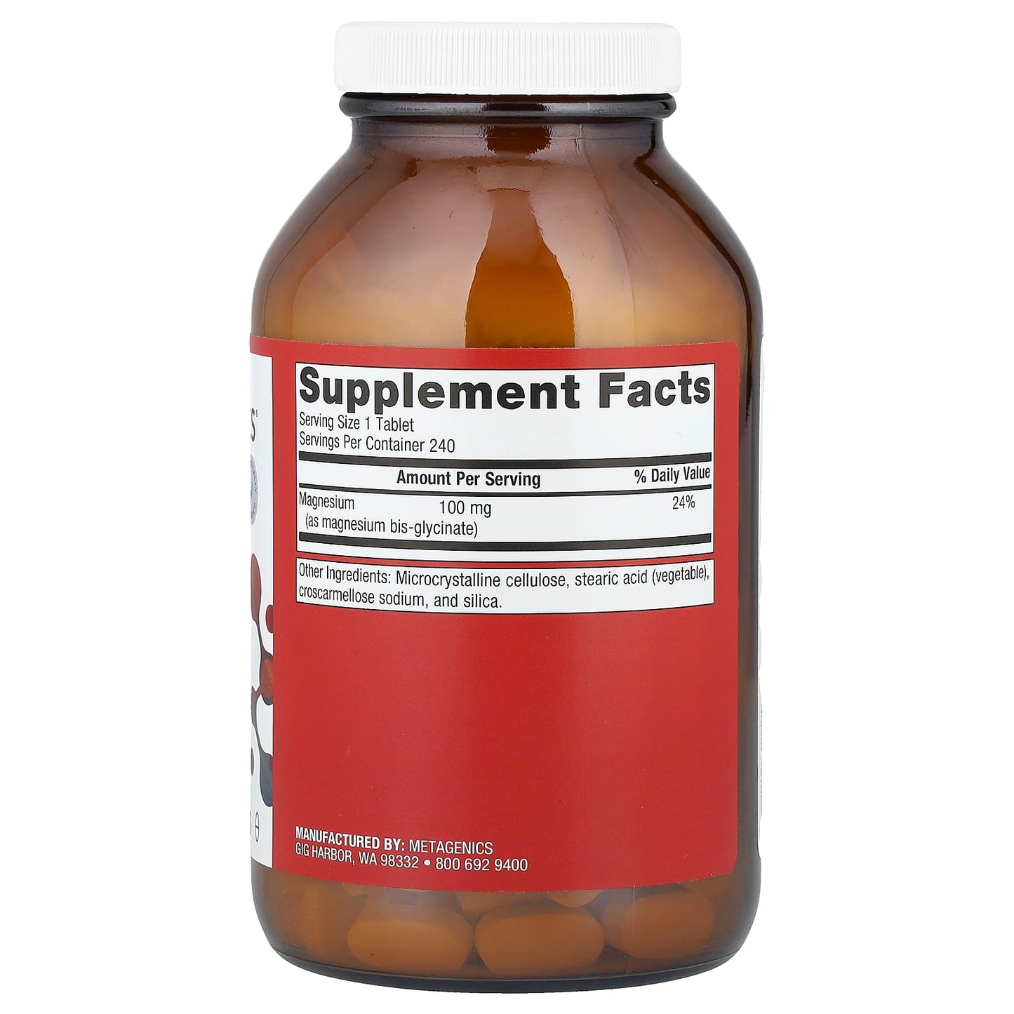 Metagenics, Magnesium Glycinate, 100 mg, 240 Tablets - Image 2