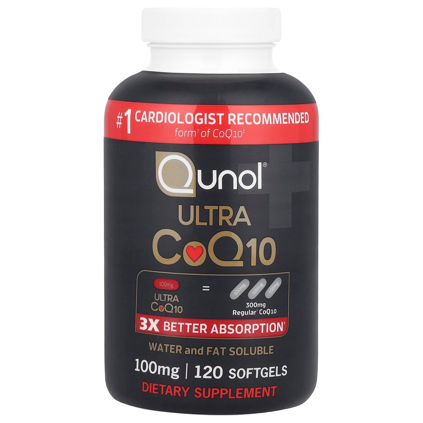 Qunol, Ultra CoQ10, 100 mg, 120 Softgels - Image 1