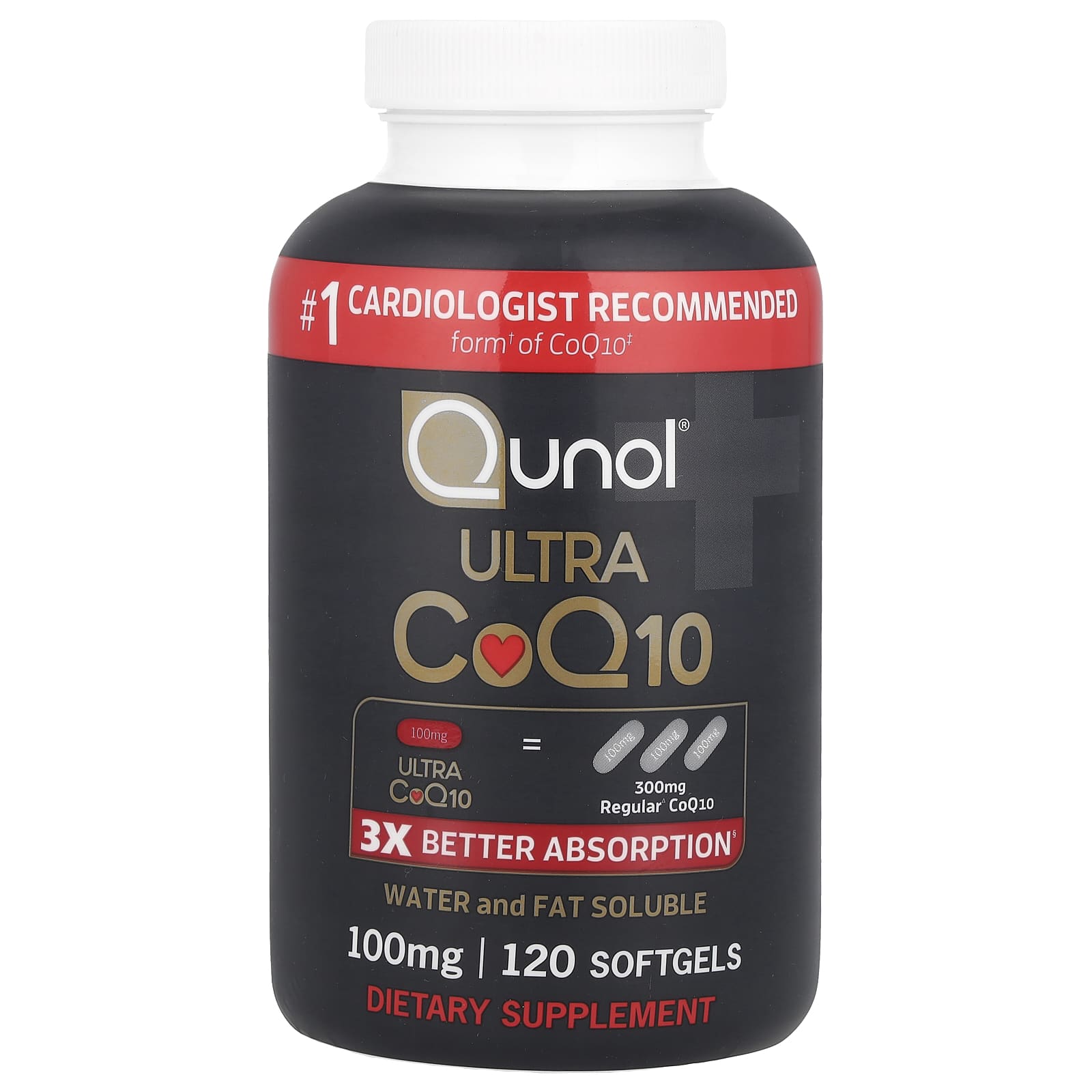 Qunol, Ultra CoQ10, 100 mg, 120 Softgels - Image 1