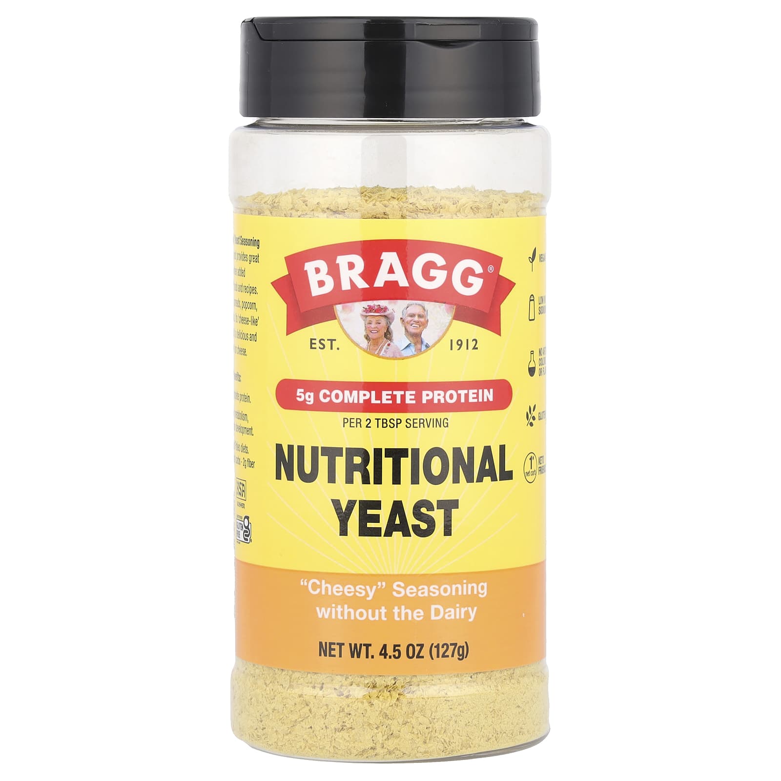 Bragg Nutritional Yeast - 100% Dairy-Free Cheesy Seasoning - Image 1