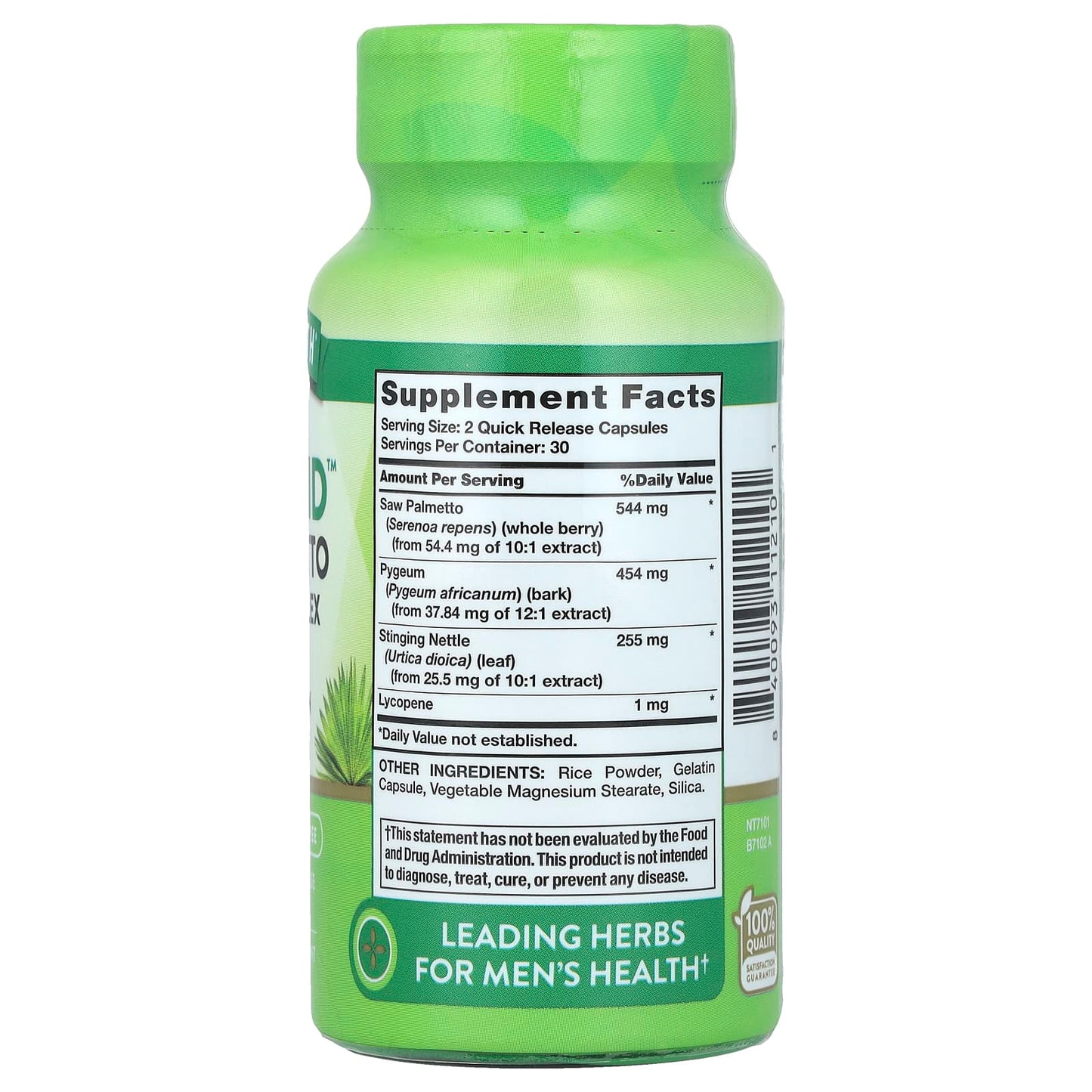 Nature's Truth, ProstAid™ Saw Palmetto Herbal Complex, 60 Quick Release Capsules - Image 2