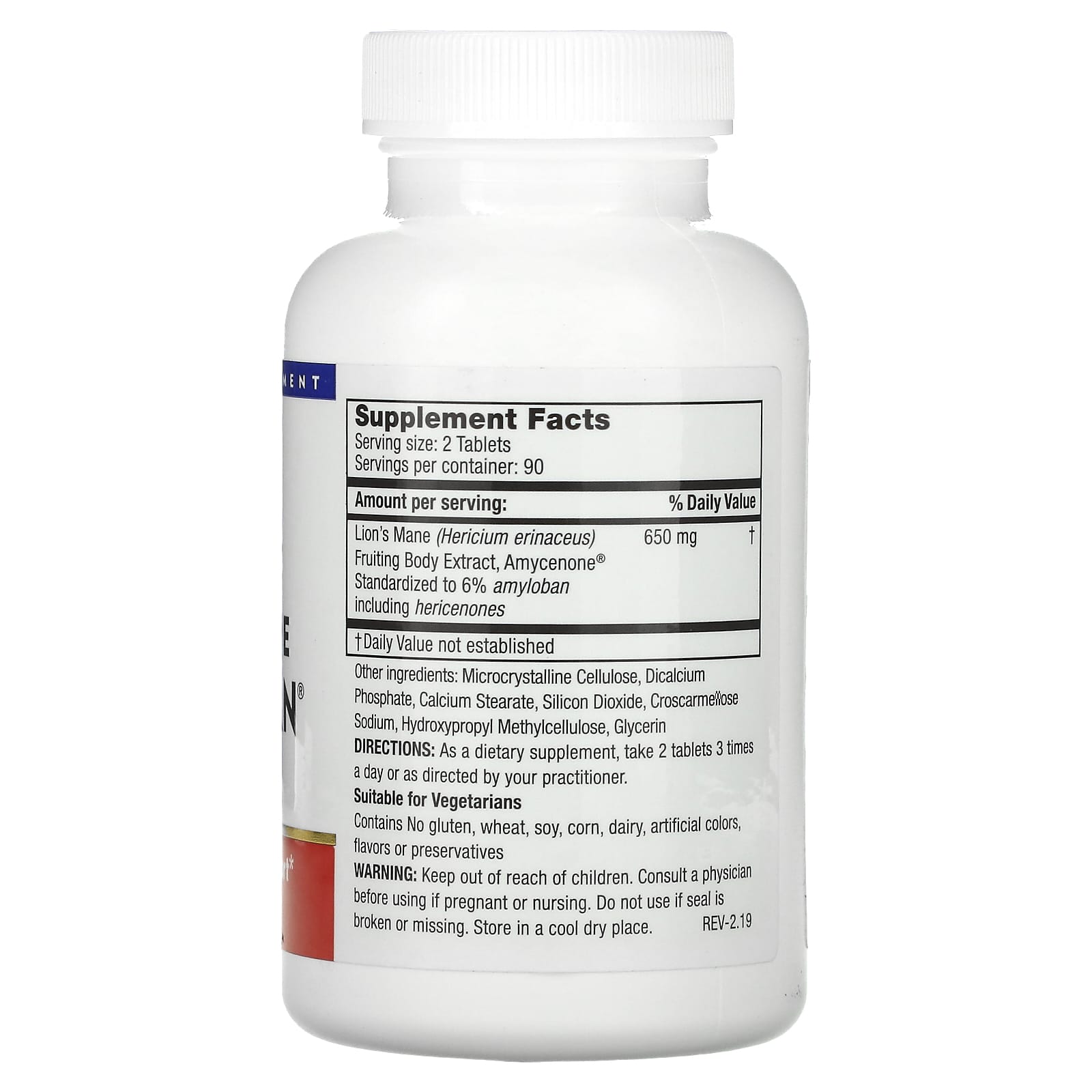 Mushroom Wisdom, Lion's Mane Amyloban, 180 Vegetarian Tablets (325 mg per Tablet) - Image 2